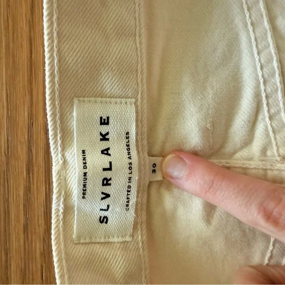 SLVRLAKE *NWOT* London Jeans in Ecru - Picture 9 of 10